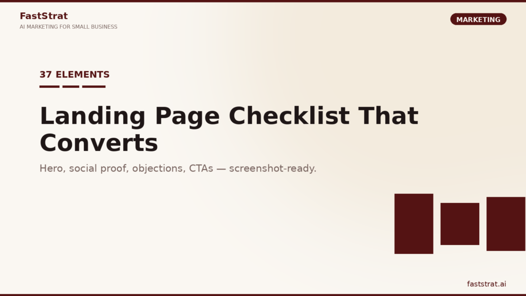 37-element landing page checklist that converts for SMBs