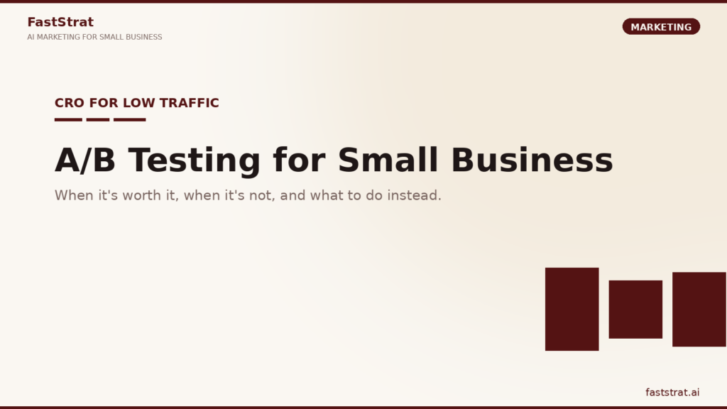 A/B testing decision framework for small business with statistical significance math