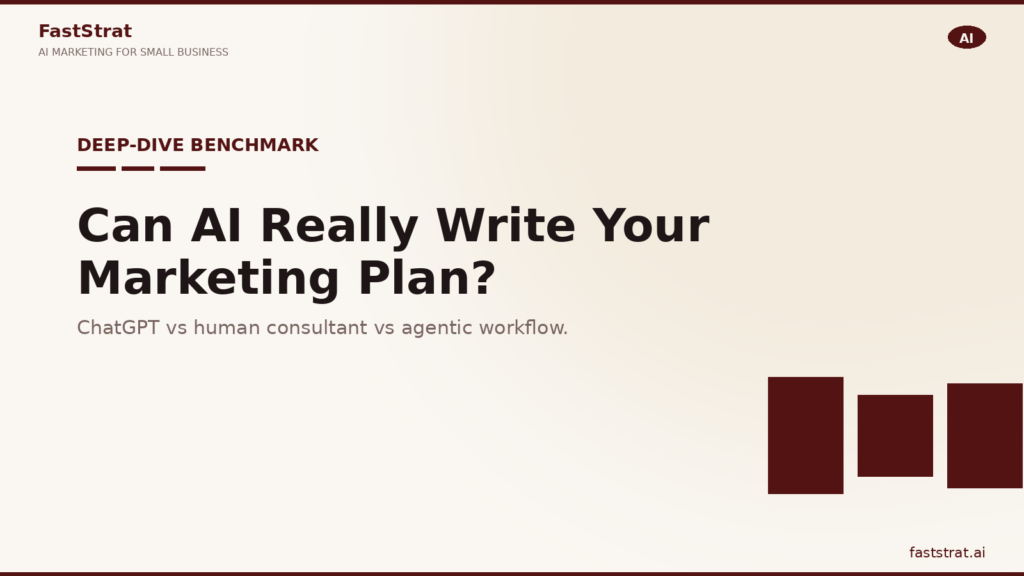 Benchmark comparison ChatGPT vs human consultant vs agentic AI writing annual marketing plan