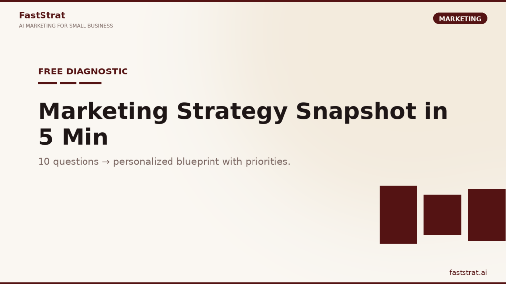 Free marketing strategy snapshot diagnostic for SMB with priority-ranked blueprint output